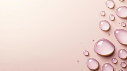 Droplets abstract background idea. Delicate pink water droplets on a soft surface create an elegant, soothing atmosphere.