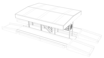 3D illustration of truck weight scale
