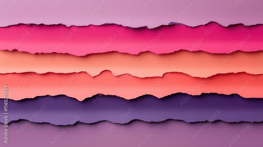 Poster torn abstract background concept. colorful torn paper layers create a vibrant, artistic background f