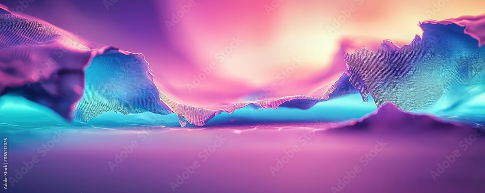 Poster torn abstract background concept. vibrant abstract landscape with vivid colors and soft textures in 