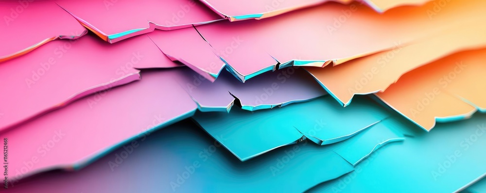 Poster torn abstract background concept. colorful abstract paper layers creating a vibrant artistic backgro
