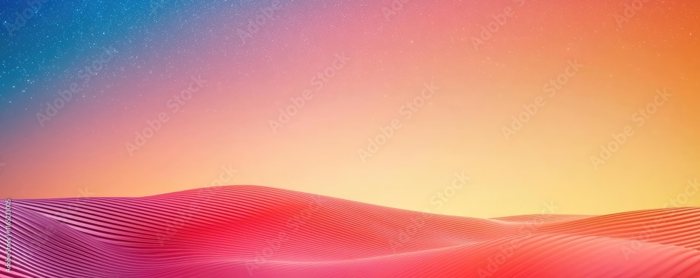Poster starry abstract background concept. a vibrant and abstract landscape blending colors and shapes in a