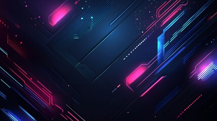 Abstract Neon Lines Digital Art Background Design
