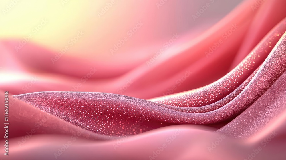 Aufkleber sparkle abstract background idea. soft pink fabric waves create an elegant and serene atmosphere wit