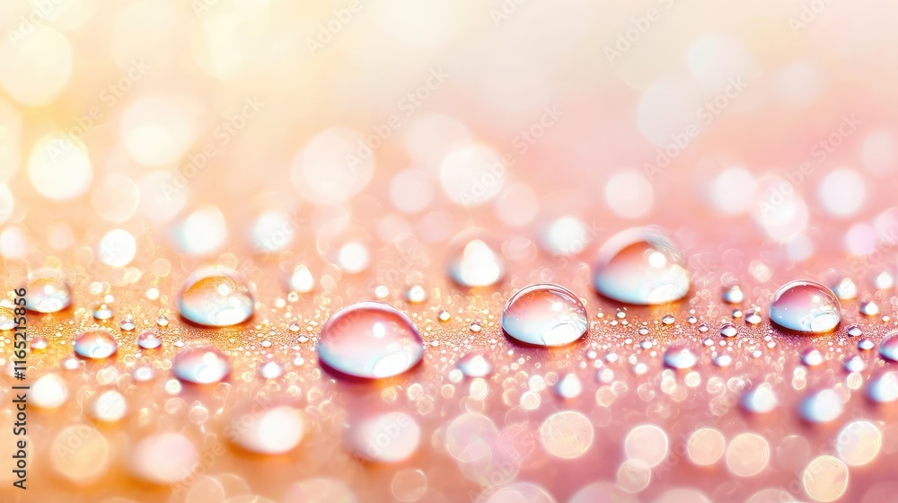 Poster droplets abstract background idea. close-up of colorful water droplets creating a dreamy abstract ba