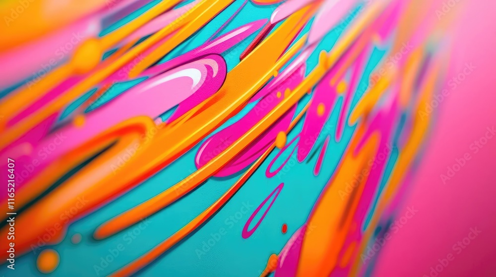 Poster graffiti abstract background concept. bright and vibrant abstract paint texture with colorful swirls