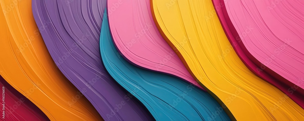 Poster graffiti abstract background concept. colorful wavy patterns created with layered paper in vibrant s