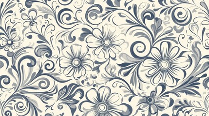 Seamless Floral Damask Pattern