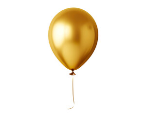 Gold balloon on transparent background 