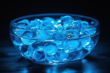 Blue Gels in Glass Bowl