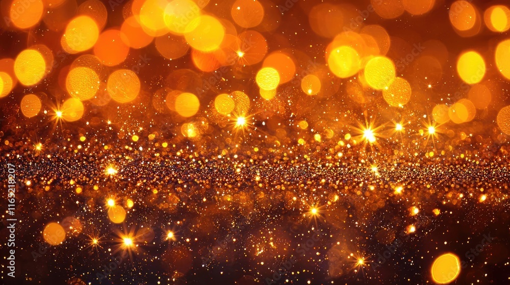 Aufkleber sparkle abstract background idea. a dazzling display of shimmering golden bokeh lights, evoking warm
