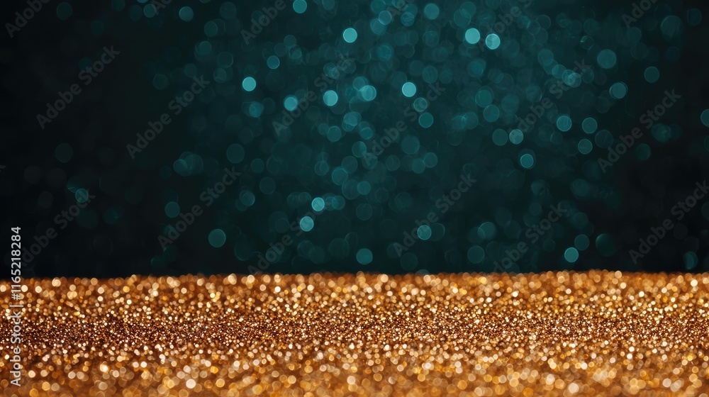 Poster sparkle abstract background idea. a shimmering background of golden glitter with a bokeh effect for 