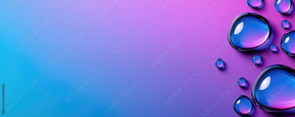Poster droplets abstract background idea. colorful gradient background with water droplets for creative des