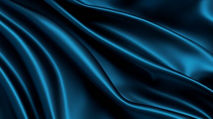 Abstract Draped Blue Silk Fabric Background
