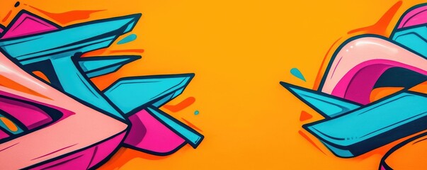 Obraz premium Graffiti abstract background concept. Colorful graffiti design featuring dynamic shapes and vivid colors on a bright backdrop.