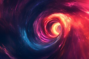 A swirling cosmic vortex of vibrant colors in space