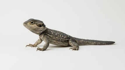 Fototapeta premium Bearded dragon behavior in natural habitat animal photography studio setting close-up perspective