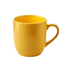 Realistic Empty yellow coffee mug on transparent background