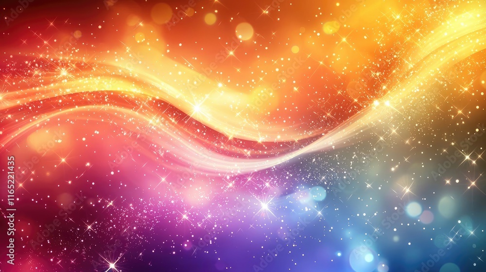 Poster sparkle abstract background idea. colorful abstract background with waves and sparkles, perfect for 