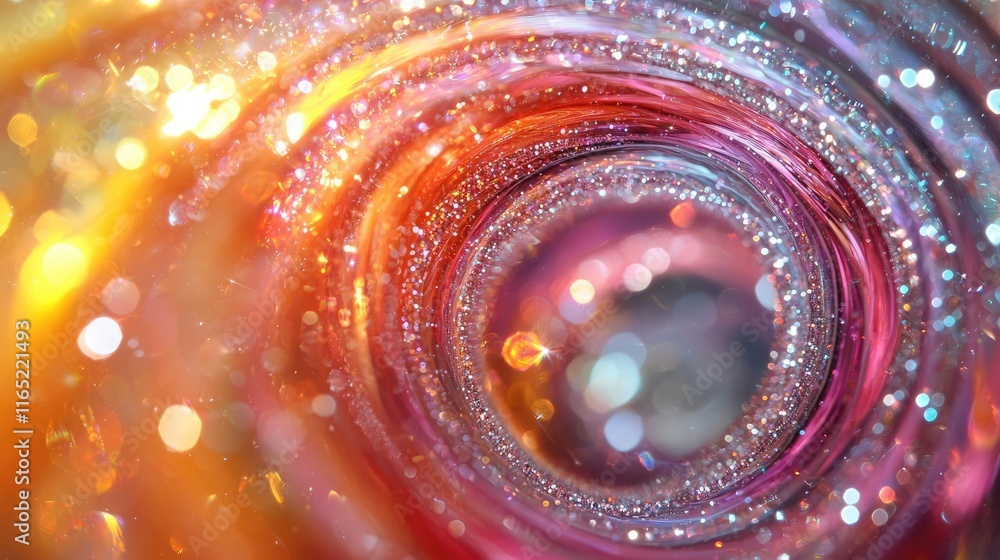 Poster sparkle abstract background idea. colorful vortex of sparkling lights in vibrant hues, creating a me