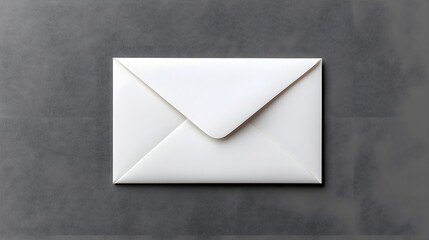 Minimalistic white envelope with a sleek design placed on a textured dark gray surface, representing communication, correspondence, or invitations, perfect for business or personal use