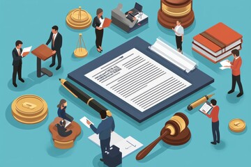 Legal Professionals Collaborating on a Contract