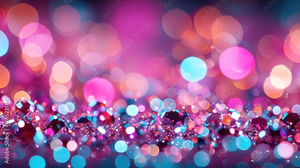 Poster sparkle abstract background idea. colorful bokeh lights create a vibrant and festive background of s