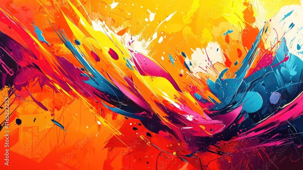 Poster graffiti abstract background concept. vibrant abstract art with dynamic colors and energetic pattern