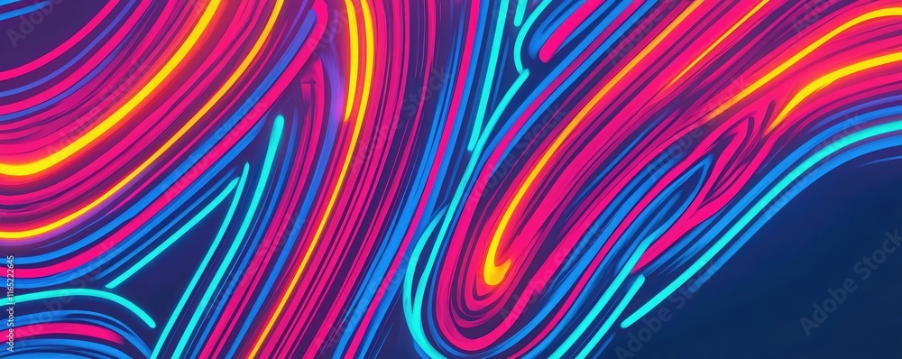 Poster graffiti abstract background concept. vibrant neon lines in motion, creating an abstract visual expe