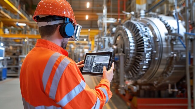 Worker Using Augmented Reality Technology for Industrial Inspection