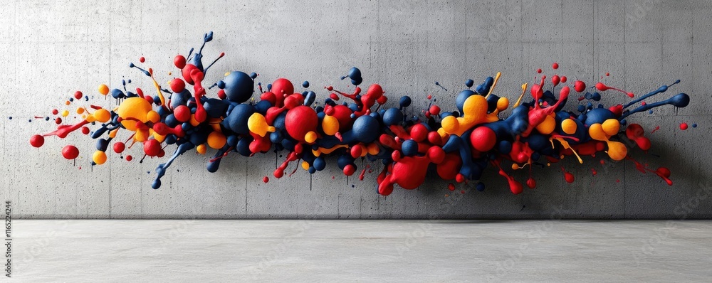 Poster graffiti abstract background concept. abstract colorful splashes of paint creatively arranged on a m