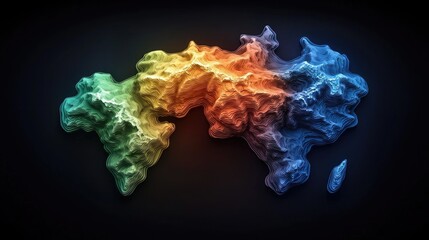 3d topographic map of australia digital art abstract visuals dark background creative perspective