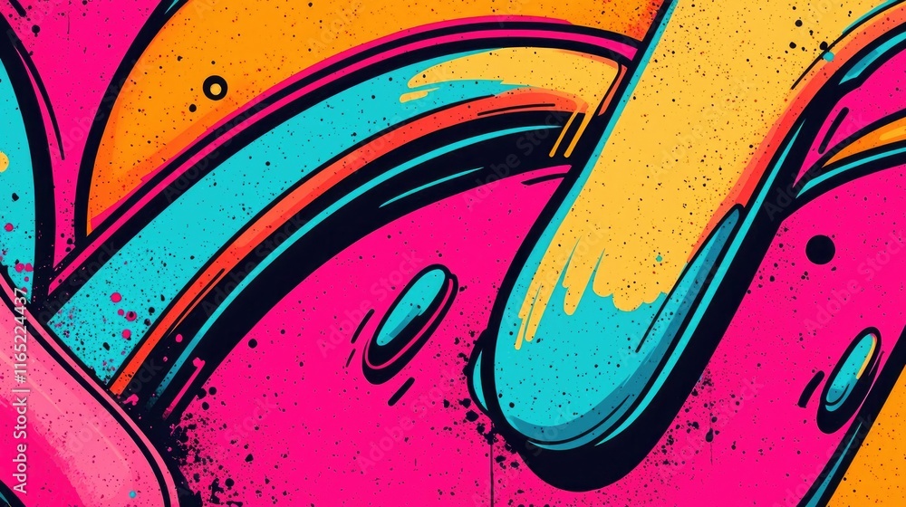 Poster graffiti abstract background concept. vibrant abstract design showcasing colorful paint splashes and