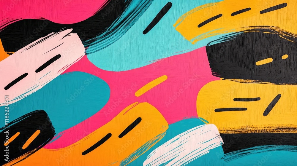 Poster graffiti abstract background concept. vibrant abstract background with colorful brush strokes and dy
