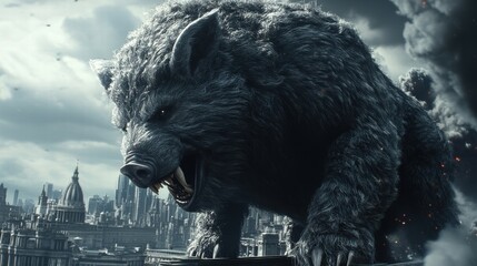 Monster Boar Attacks City
