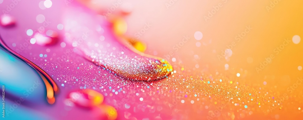 Poster sparkle abstract background idea. vibrant abstract paint texture with sparkling highlights and fluid