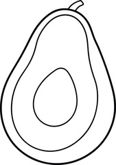 Tropical avocado. Evergreen fruit plant. Isolated Vector hand drawn. Vintage template for design. 