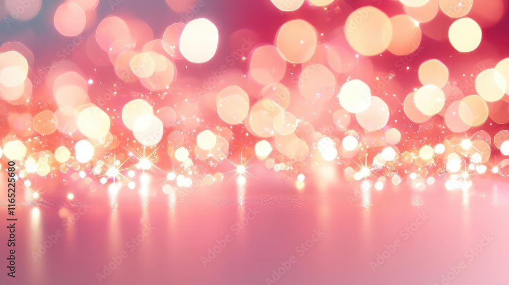 Poster sparkle abstract background idea. soft pink bokeh lights creating a dreamy and vibrant atmosphere fo