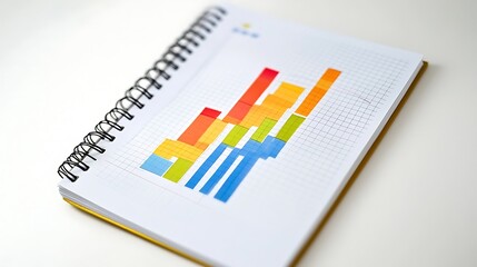 Colorful Bar Graph on Notebook