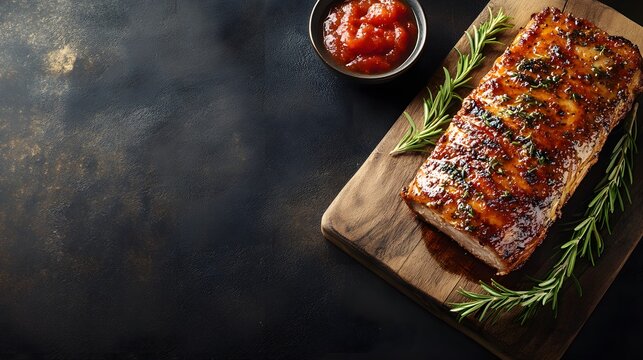 Glazed Pork Loin Roast with Rosemary and Sauce