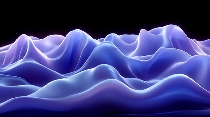 Obraz premium Abstract Blue Wave Landscape Digital Art