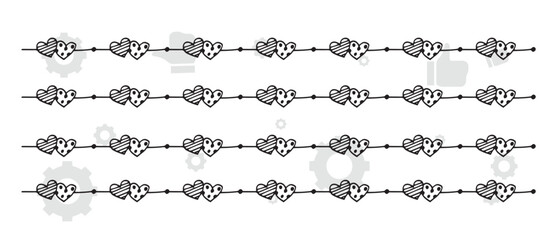 Obraz premium Hand drawn Eastern Islamic flower ornament text dividers