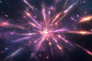Fototapeta premium Abstract Pink and Orange Light Streaks Exploding