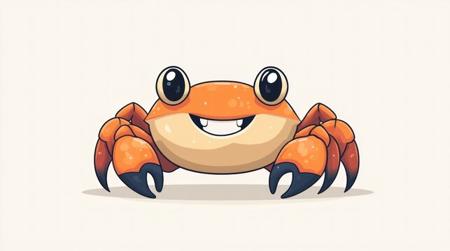 Happy cartoon crab illustration.