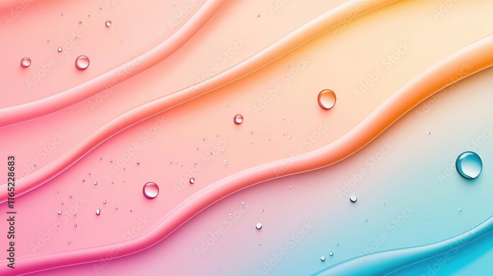 Aufkleber droplets abstract background idea. vibrant abstract background with smooth waves and water droplets 