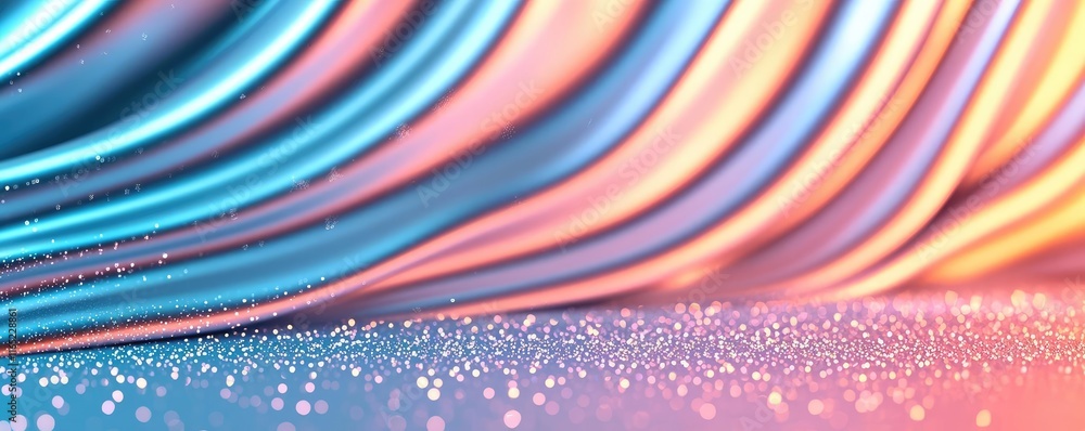 Poster sparkle abstract background idea. abstract wavy lines with vibrant colors and shimmering texture for