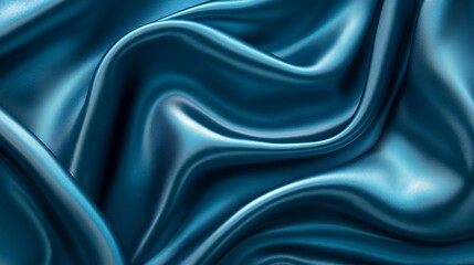 Obraz premium Smooth Teal Silk Fabric Draped Luxuriously