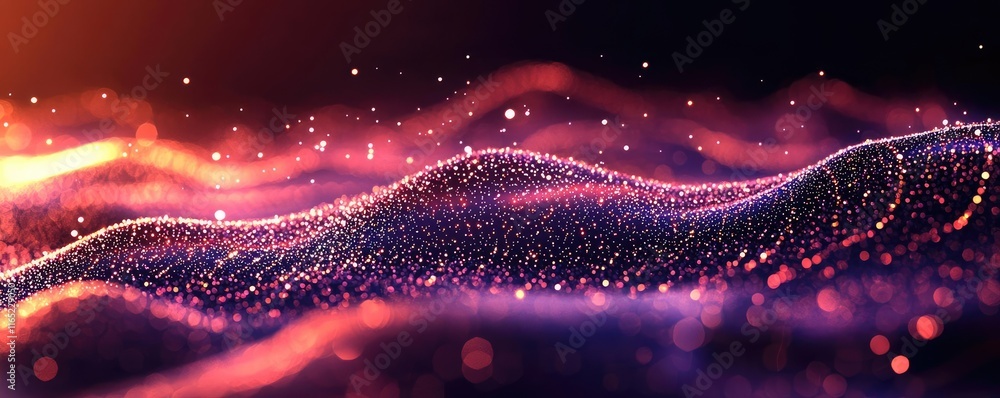 Poster sparkle abstract background idea. abstract waves of light and color, creating a stunning digital lan