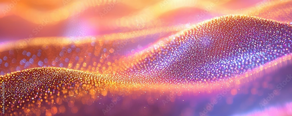 Poster sparkle abstract background idea. vibrant abstract wave design with glowing colors showcases mesmeri