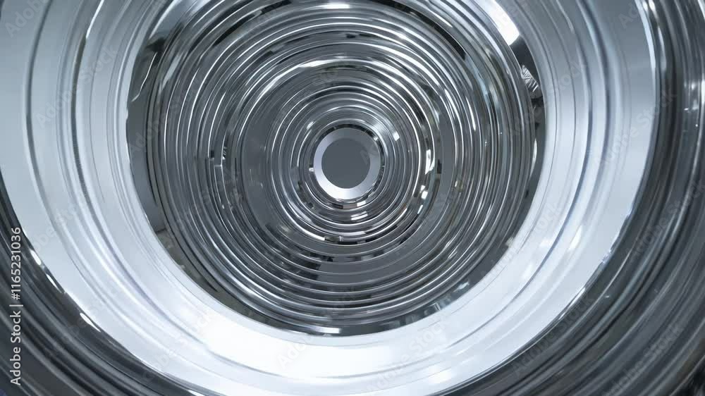 Poster creating depth with metallic vortex art video